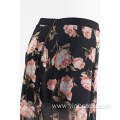 Chiffon print wide trousers